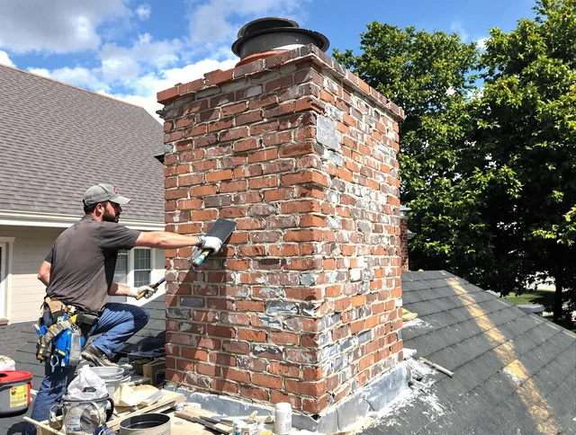 Completed chimney rebuild by Highland Chimney Sweep in Highland, CA