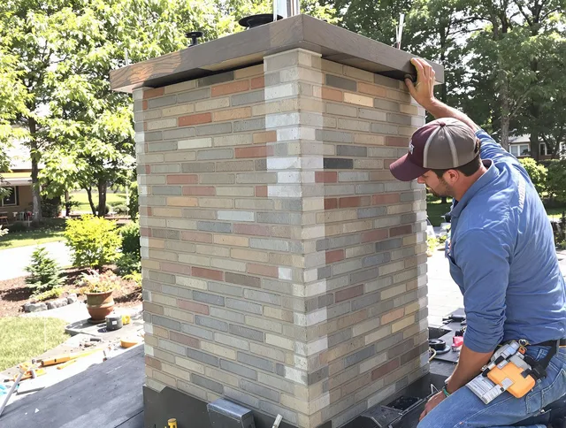 Highland Chimney Sweep completing a modern chimney remodel in Highland, CA