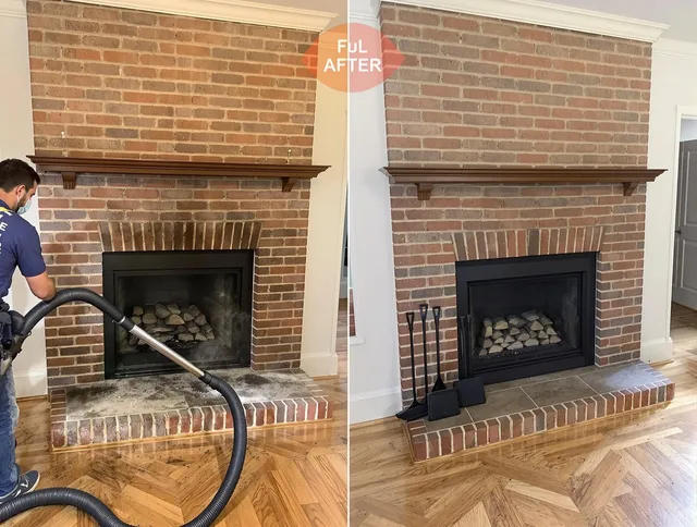 Highland Chimney Sweep carefully sanitizing a fireplace in Highland, CA