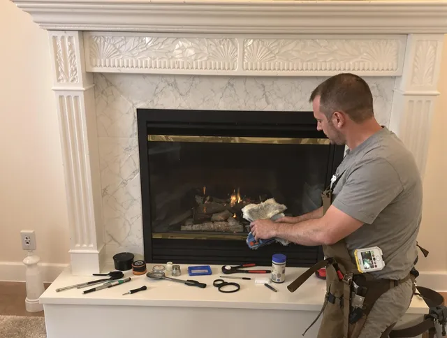 Highland Chimney Sweep performing fireplace maintenance in Highland, CA