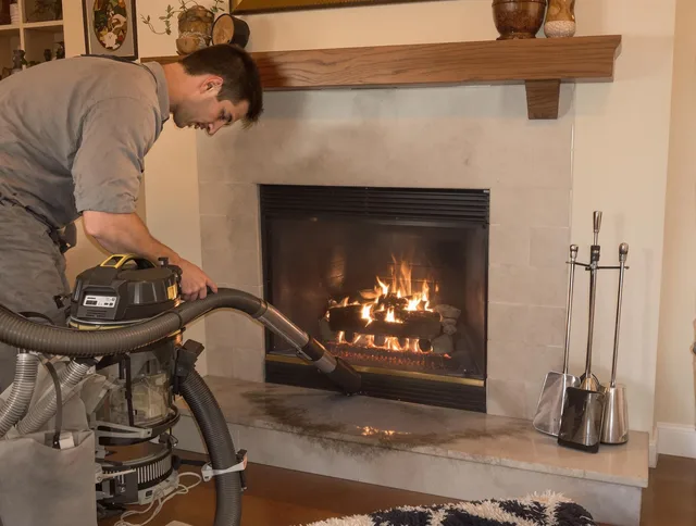 Routine fireplace upkeep by Highland Chimney Sweep in Highland, CA