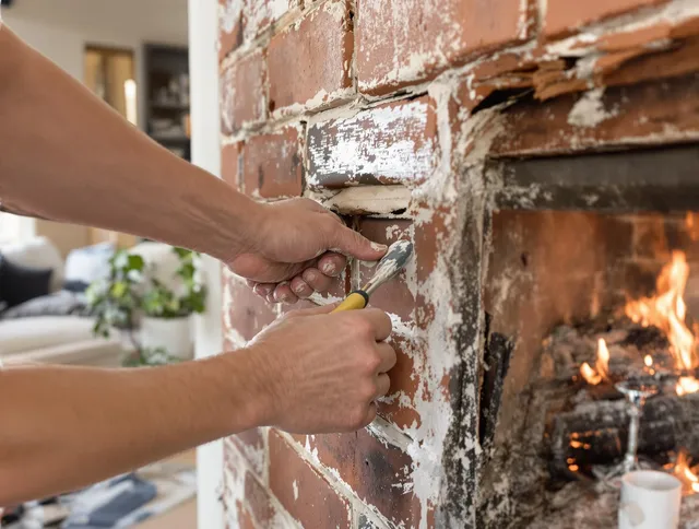 Routine fireplace repair by Highland Chimney Sweep in Highland, CA