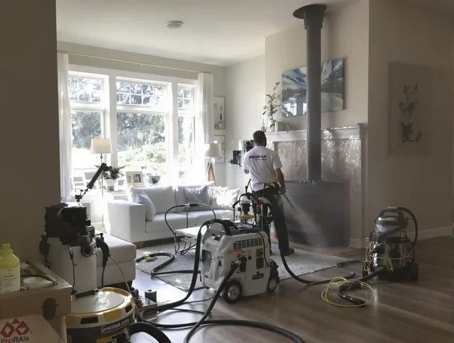 Soot removal service by Highland Chimney Sweep for a fireplace in Highland, CA
